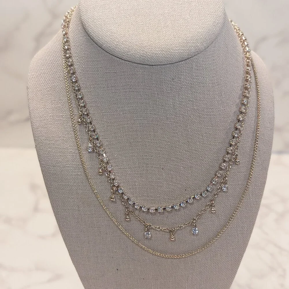 J.Crew Factory Crystal Layering Necklace